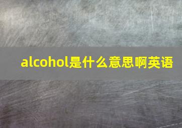 alcohol是什么意思啊英语