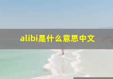 alibi是什么意思中文