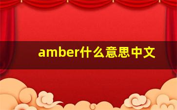 amber什么意思中文