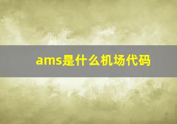 ams是什么机场代码