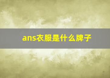 ans衣服是什么牌子