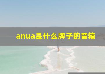 anua是什么牌子的音箱