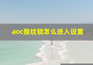 aoc指纹锁怎么进入设置