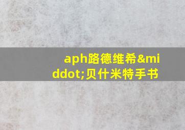 aph路德维希·贝什米特手书