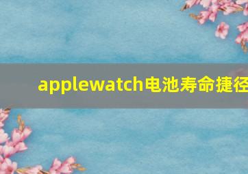 applewatch电池寿命捷径