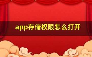 app存储权限怎么打开