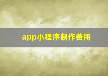 app小程序制作费用