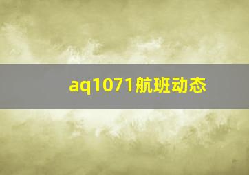 aq1071航班动态