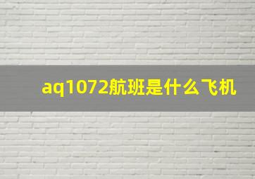 aq1072航班是什么飞机