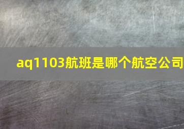 aq1103航班是哪个航空公司