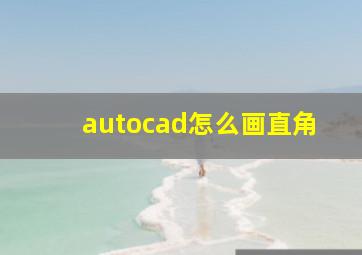 autocad怎么画直角