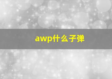 awp什么子弹