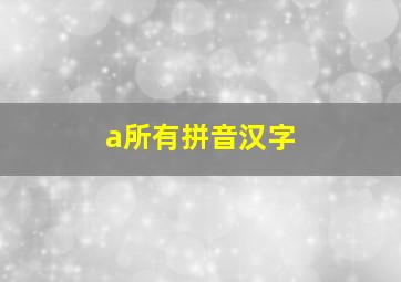 a所有拼音汉字