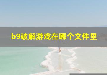 b9破解游戏在哪个文件里