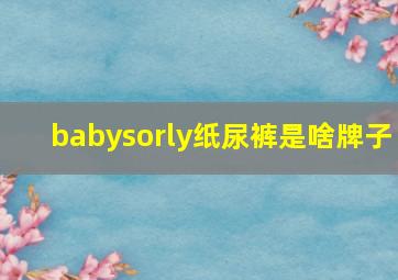 babysorly纸尿裤是啥牌子