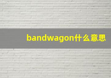 bandwagon什么意思