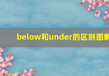 below和under的区别图解