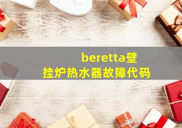 beretta壁挂炉热水器故障代码