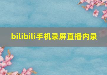 bilibili手机录屏直播内录