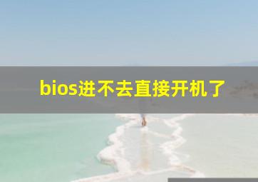 bios进不去直接开机了