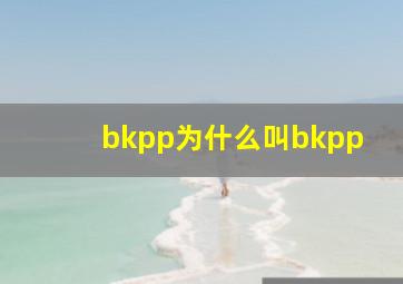 bkpp为什么叫bkpp