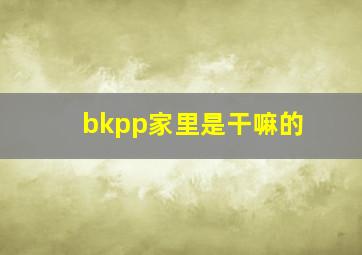 bkpp家里是干嘛的