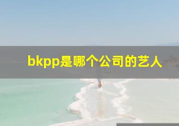 bkpp是哪个公司的艺人