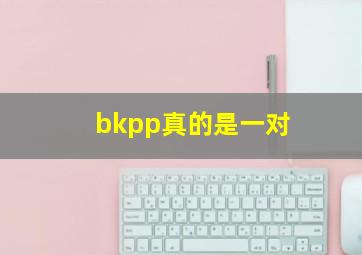 bkpp真的是一对