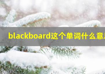 blackboard这个单词什么意思