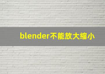 blender不能放大缩小