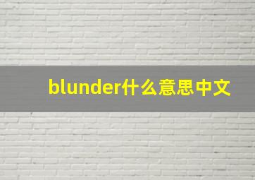 blunder什么意思中文