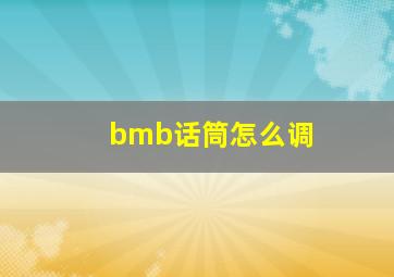 bmb话筒怎么调