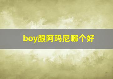 boy跟阿玛尼哪个好