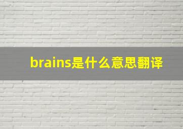 brains是什么意思翻译