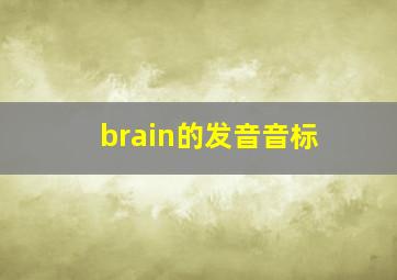 brain的发音音标