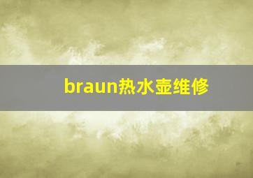 braun热水壶维修