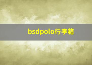 bsdpolo行李箱