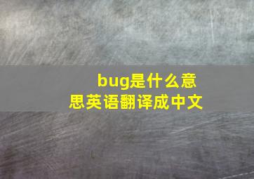 bug是什么意思英语翻译成中文