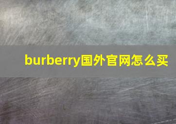 burberry国外官网怎么买