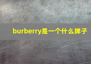 burberry是一个什么牌子