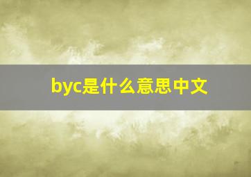 byc是什么意思中文