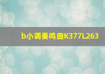 b小调奏鸣曲K377L263