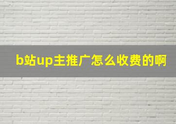 b站up主推广怎么收费的啊