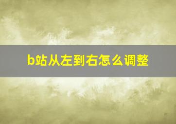 b站从左到右怎么调整