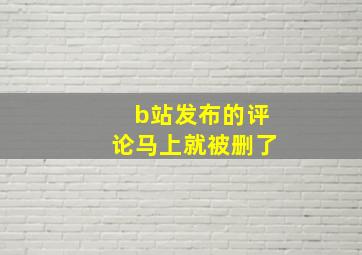 b站发布的评论马上就被删了