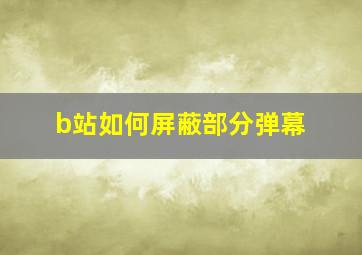 b站如何屏蔽部分弹幕