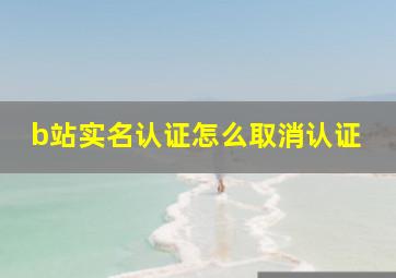 b站实名认证怎么取消认证