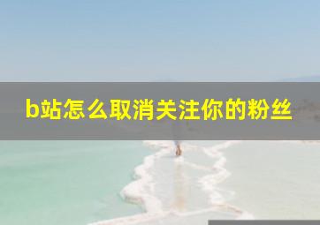 b站怎么取消关注你的粉丝