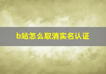 b站怎么取消实名认证