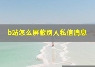 b站怎么屏蔽别人私信消息